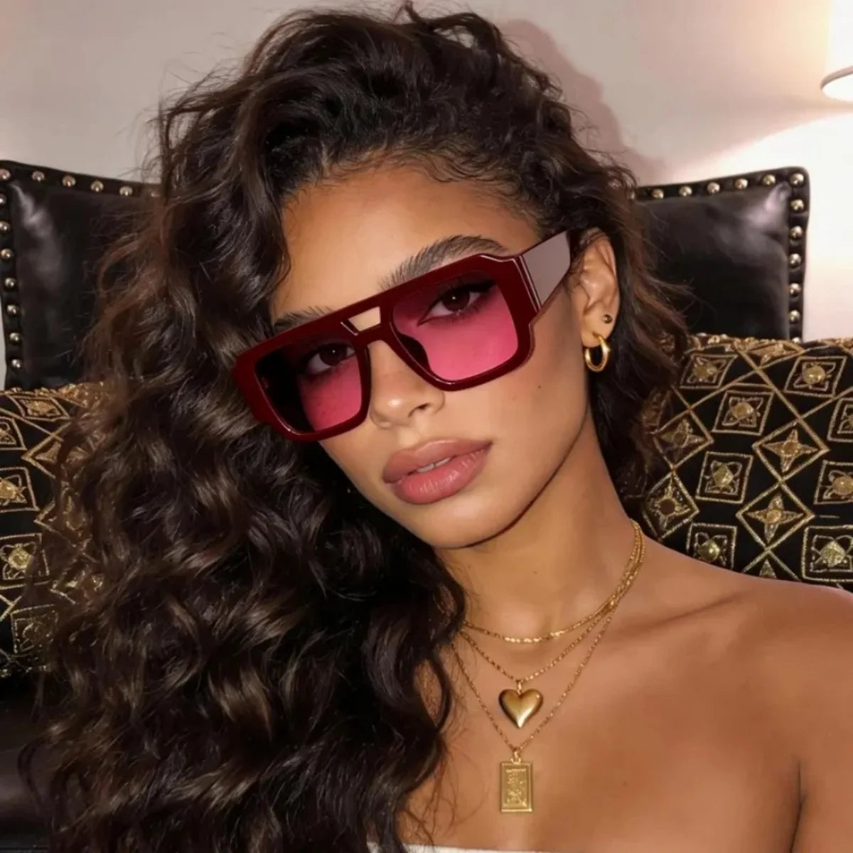 Retro Square Aviator Sunglasses - Vintage-Inspired Fashion Shades