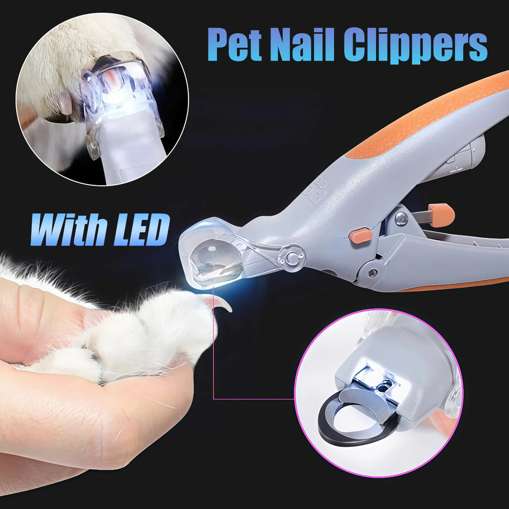 Safe-Cut LED Pet Nail Scissors – Precision Grooming Tool - Clippers with Safety Light – Stress-Free Trimming