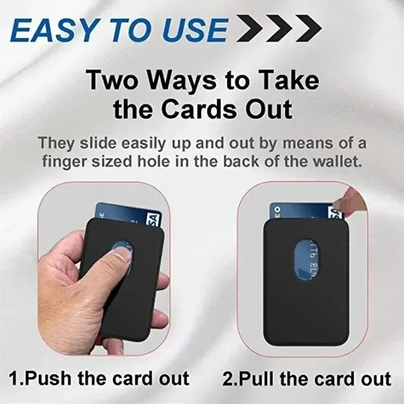 Magnetic Leather Phone Wallet – Slim Detachable Card Holder for iPhone