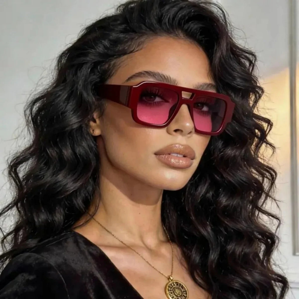 Retro Square Aviator Sunglasses - Vintage-Inspired Fashion Shades