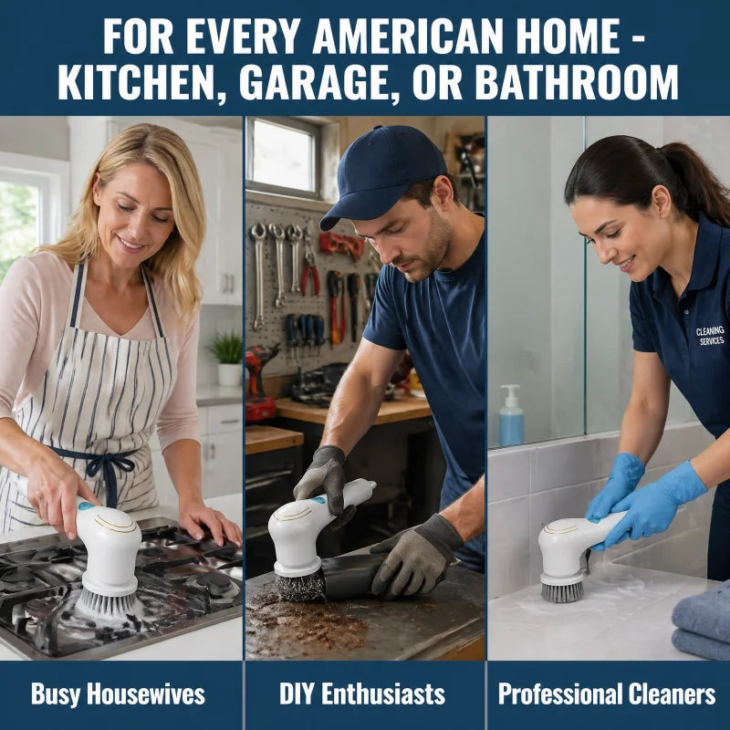 Electric Grease & Stain Scrubber – Save Time on Tough Cleaning