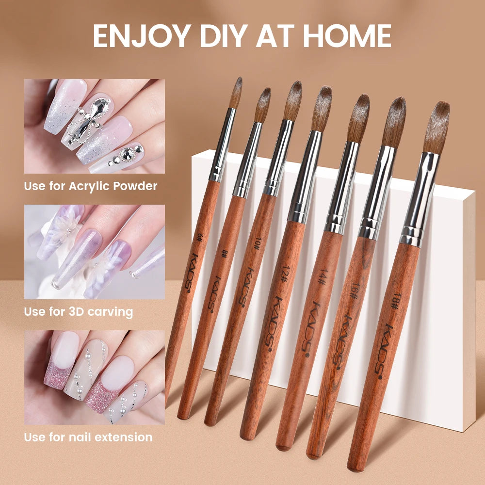 KADS Professional Acrylic Nail Brush Set – Precision Art Brushes for Sculpting, Carving & Extensions