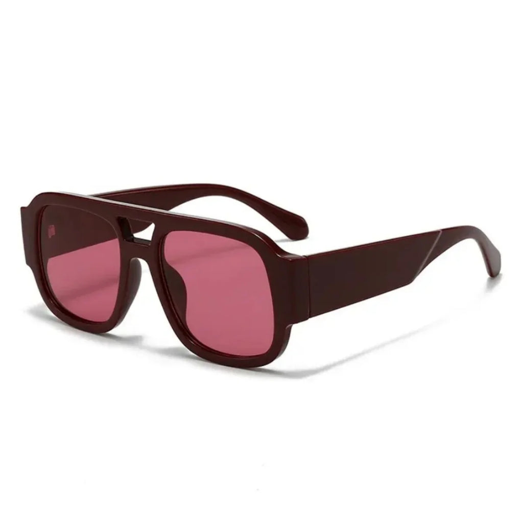 Retro Square Aviator Sunglasses - Vintage-Inspired Fashion Shades