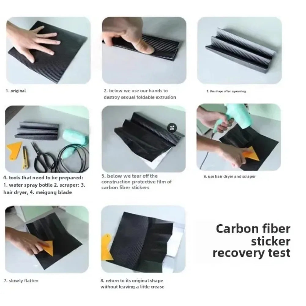 3D Carbon Fiber Vinyl Wrap Strip – Anti-Scratch Protective Adhesive for Car Door & Interior