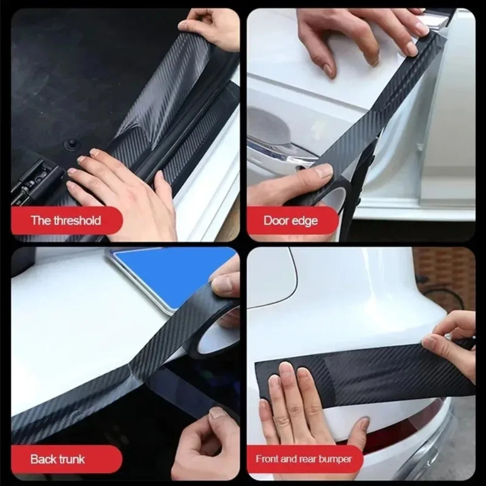 3D Carbon Fiber Vinyl Wrap Strip – Anti-Scratch Protective Adhesive for Car Door & Interior