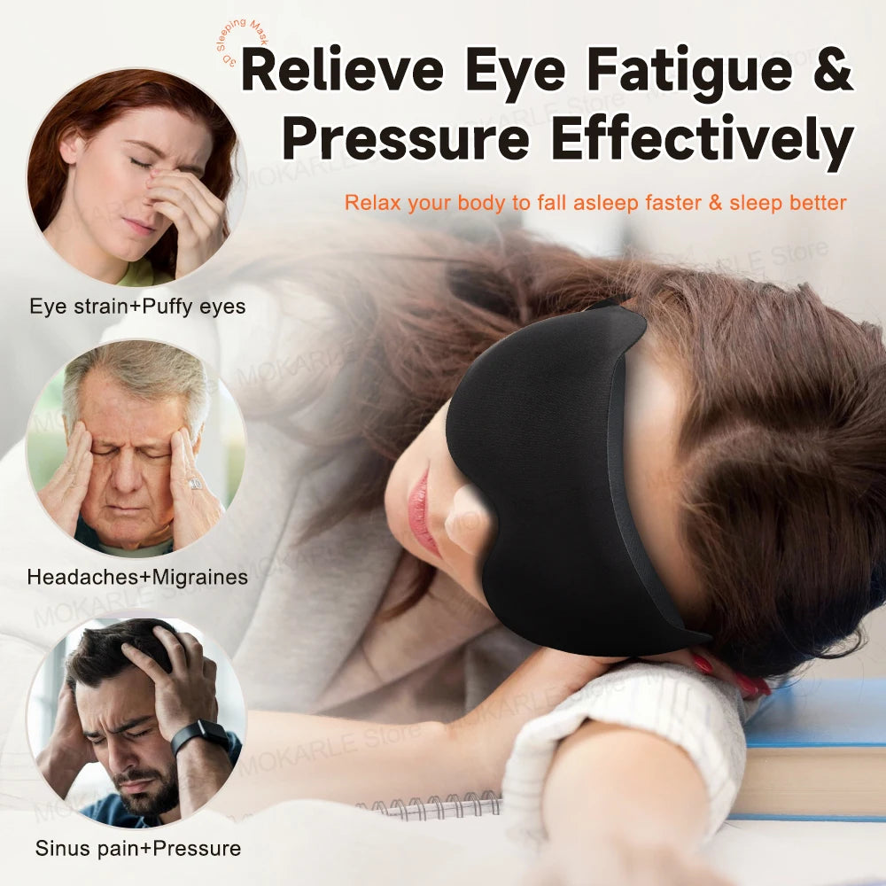 Ultra-Soft 3D Eye Mask: Breathable Light-Blocking Aid for Travel & Home