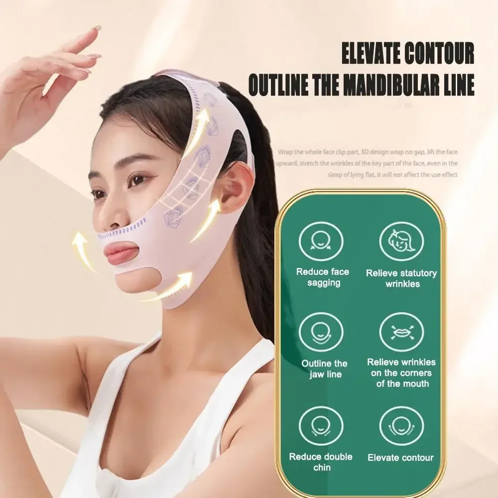 Sculpt & Lift: Anti-Wrinkle Facial Slimming Mask - Lifting Band – Firming & Contouring Chin Strap