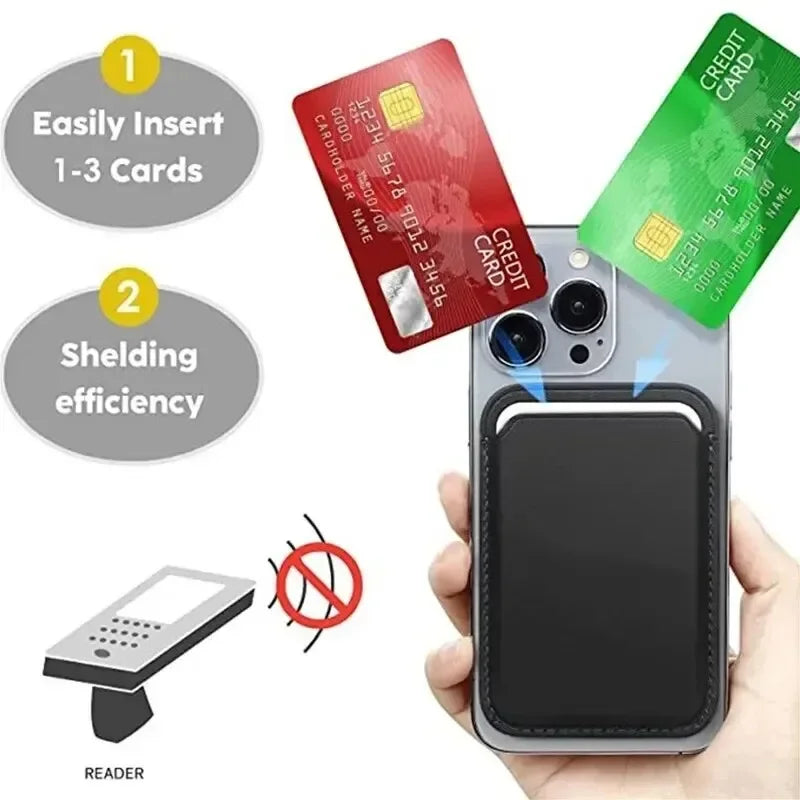 Magnetic Leather Phone Wallet – Slim Detachable Card Holder for iPhone