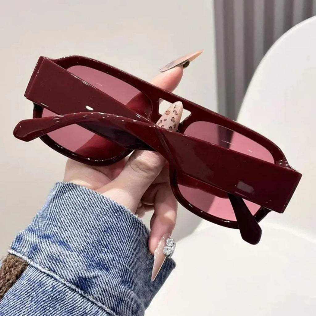 Retro Square Aviator Sunglasses - Vintage-Inspired Fashion Shades