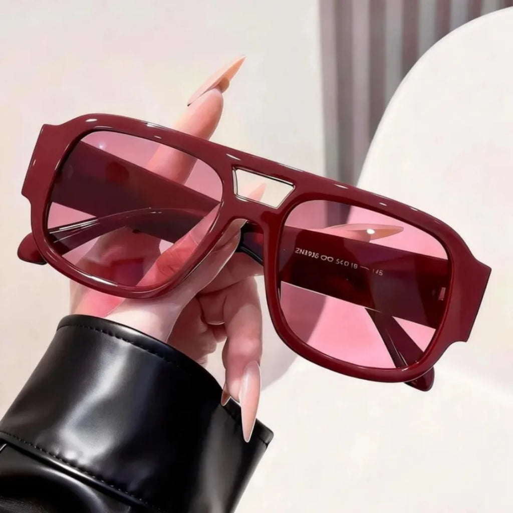 Retro Square Aviator Sunglasses - Vintage-Inspired Fashion Shades