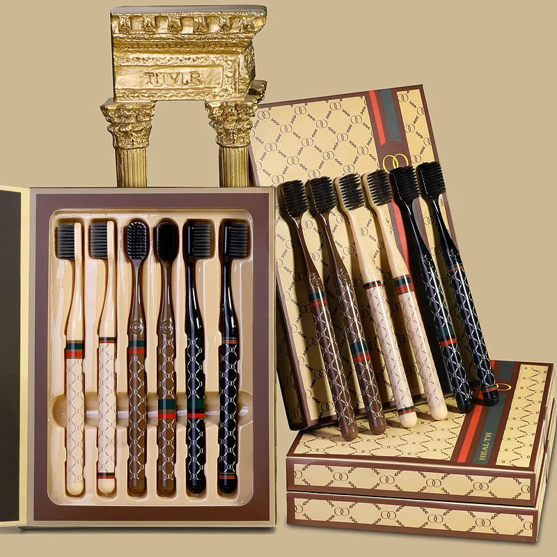 Luxury 6-Piece Oral Care Set – Premium Soft-Bristle Toothbrush Gift Box